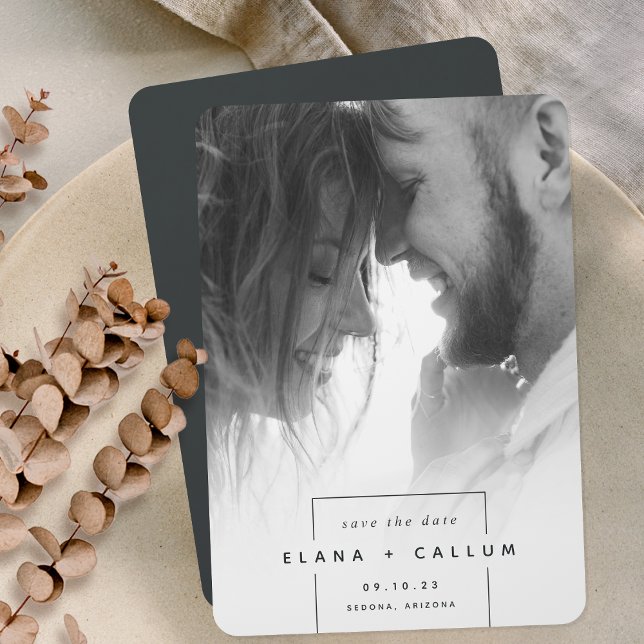 Reserva La Fecha Squared Away | Simple Modern Vertical Photo (Subido por el creador)