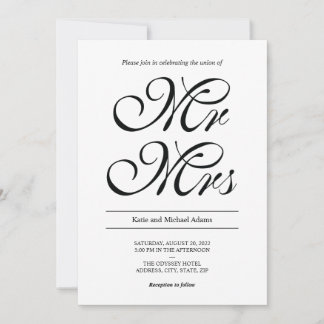 Reserva La Fecha Sr. y Sra. Wedding Invitation