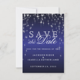 Reserva La Fecha Star Lights in Metallic Dark Blue - Save the Date