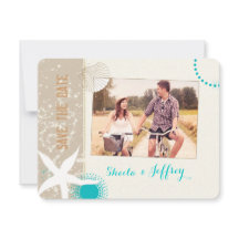 Starfish + Beach Sand Boda Photo Save the Date
