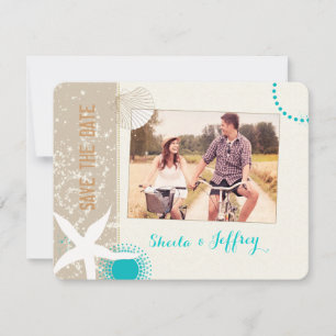 Reserva La Fecha Starfish + Beach Sand Boda Photo Save the Date