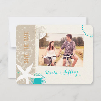 Reserva La Fecha Starfish + Beach Sand Boda Photo Save the Date