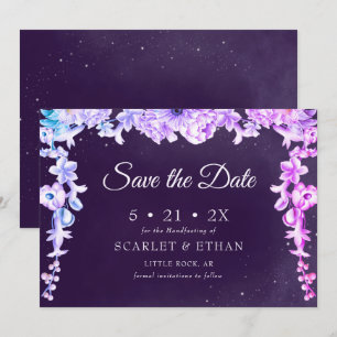 Reserva La Fecha Starnight Sky Purple Floral Handfaying