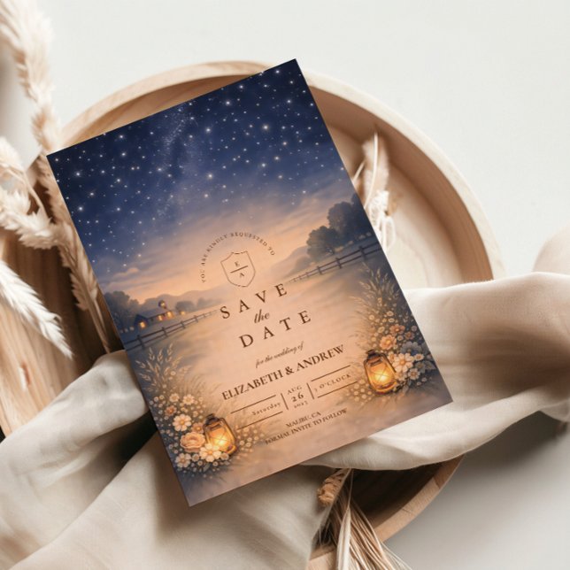 Reserva La Fecha Starry Night Rustic Meadow Wedding (Subido por el creador)