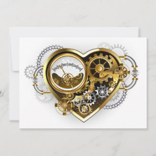Reserva La Fecha Steampunk Heart with a Manometer