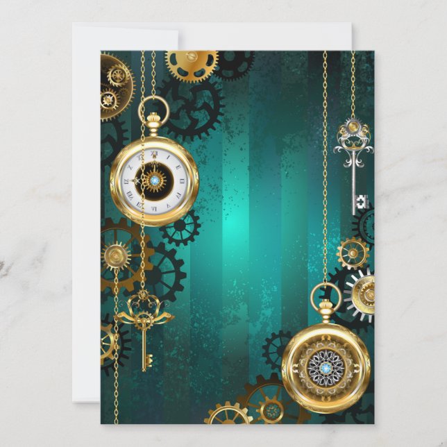 Reserva La Fecha Steampunk Jewelry Watch sobre un fondo verde (Anverso)