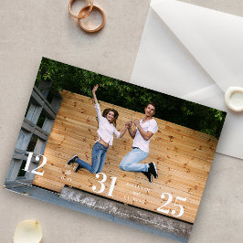 Reserva La Fecha Stylish & Fun Unmatched Wedding Photo Card