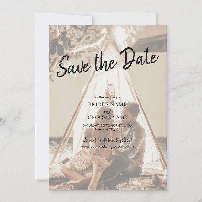 Reserva La Fecha Su propio Boda de Fotos Faded (Anverso)