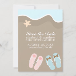 Reserva La Fecha Su y su Boda de sandalias de Flip Flop