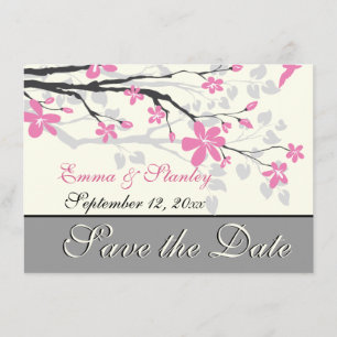 Reserva La Fecha Sucursal con boda de flores rosadas Guardar fecha