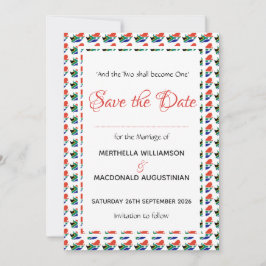 Reserva La Fecha SUDÁFRICA Celebración de Boda Patriótica Personali