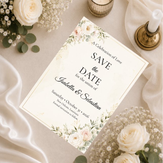 Reserva La Fecha Suite de Boda Floral Elegante (Subido por el creador)