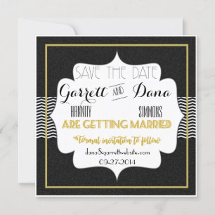 Reserva La Fecha Suite de Boda Gatsby Gold para la Fiesta Nupcial