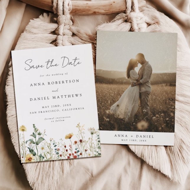 Reserva La Fecha Summer Wildflower Field Photo Save The Date (Subido por el creador)