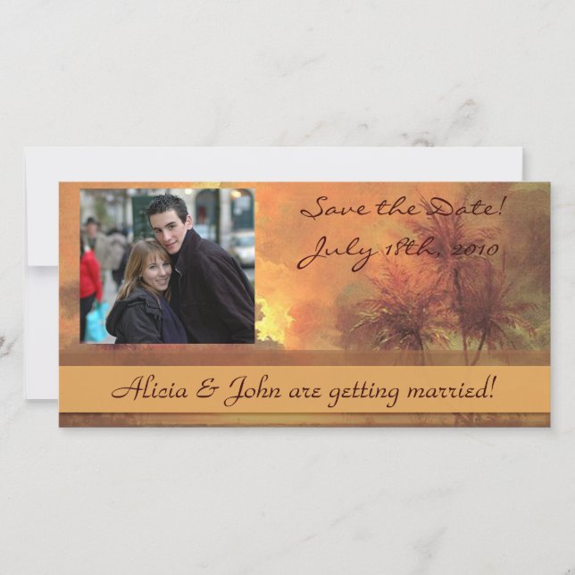 Reserva La Fecha Sunrise Over Diamond Head Save the Date Photocard (Anverso)