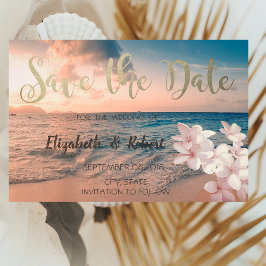 Reserva La Fecha Sunset Beach Wedding, Plumeria Salva La Fecha