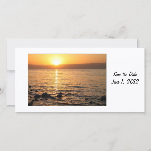 Reserva La Fecha Sunset Save the Day Photo Card (Anverso)
