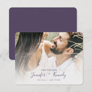 Reserva La Fecha Superposición blanca minimalista morado Script & F