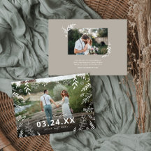 Superposición botánica de la foto Guardar la fecha