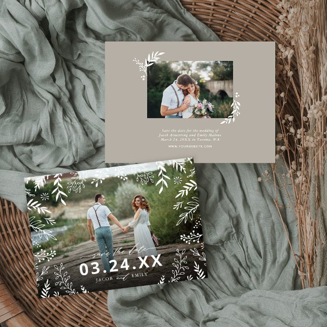 Reserva La Fecha Superposición botánica de la foto Guardar la fecha (Subido por el creador)