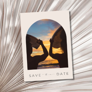 Reserva La Fecha Surfers Beach Wedding Photo
