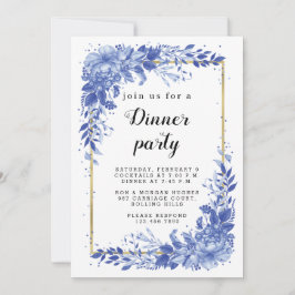 Reserva La Fecha Surreal Indigo Bouquet - Party Invitation, wedding