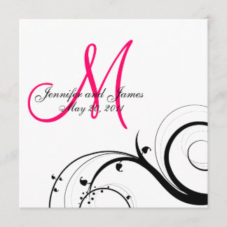 Reserva La Fecha Swirl Monograma Boda Guardar la vista Atrás