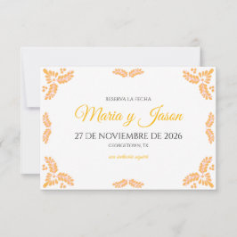 Reserva La Fecha Talavera Yellow Floral Minimalist Spanish Wedding