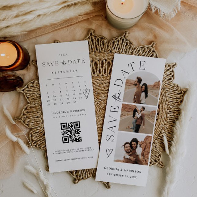 Reserva La Fecha Tall Calendar Save the Date Photo Card (Subido por el creador)