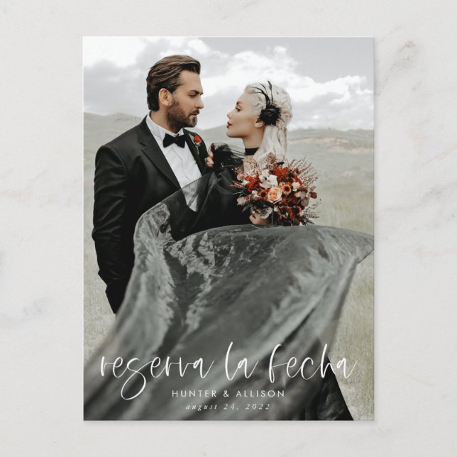 Reserva La Fecha Tarjeta Postal Fotográfica Modern (Anverso)