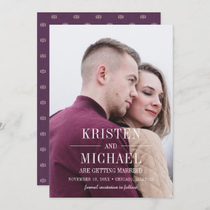 Reserva la fecha. Tarjetas de fotos de patrón de c