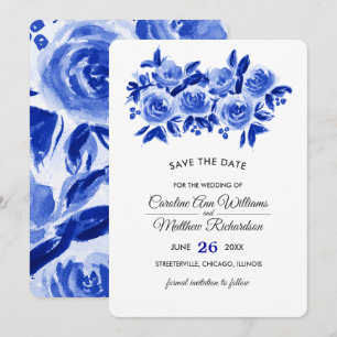 Reserva la fecha. Tarjetas de matrimonio floral Ro