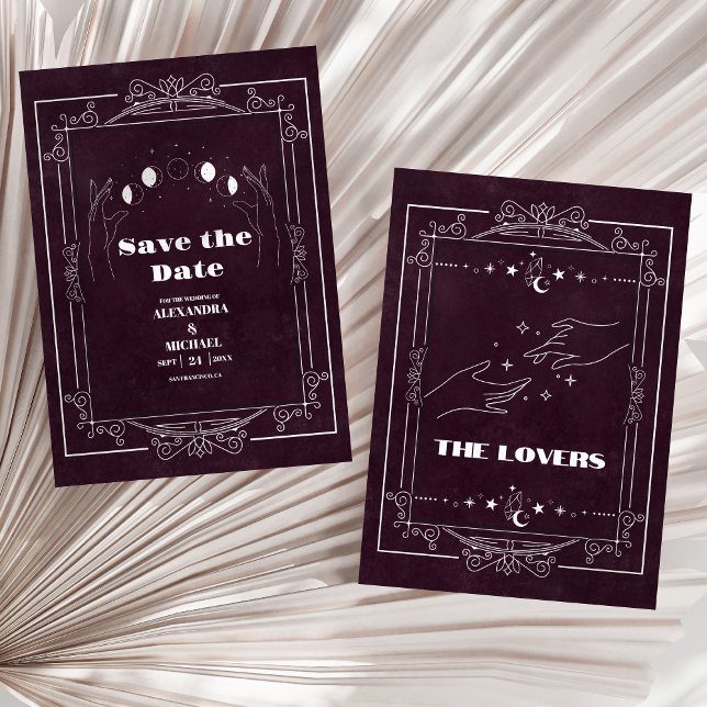Reserva La Fecha Tarot de Borgoña Los Enamorados Boda (Subido por el creador)
