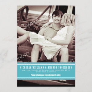 Reserva La Fecha {TBA} Reserva simple de la cinta de la aguamarina