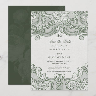 Reserva La Fecha Tema Boda del Fiesta del Jardín Verde Botánico Vin
