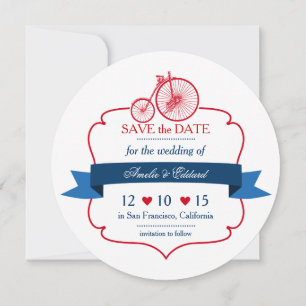 Reserva La Fecha Tema de Boda de ciclista de vintage Save the Date