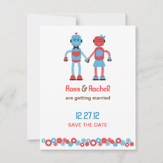 Reserva La Fecha Tema de boda de robot lindo Guardar la fecha