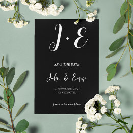 Reserva La Fecha Tema de boda elegante en blanco y negro