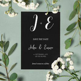 Reserva La Fecha Tema de boda elegante en blanco y negro