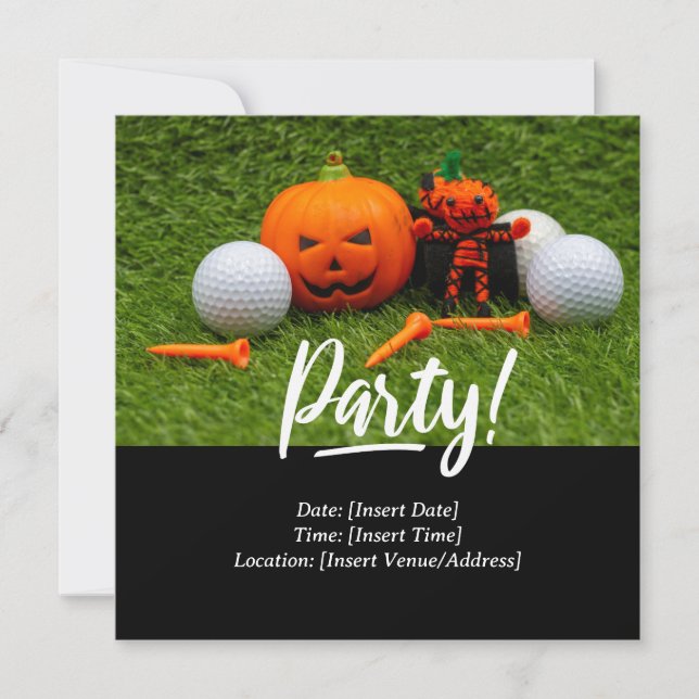 Reserva La Fecha Tema de Halloween de golf para golfistas (Anverso)