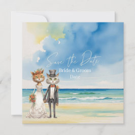 Reserva La Fecha Tema de la boda de la playa del gato Boda