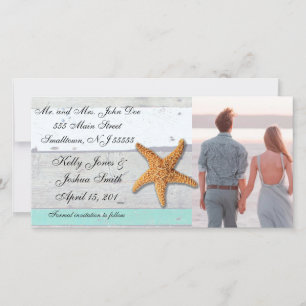 Reserva La Fecha Tema de la playa Starfish Boda Rustic