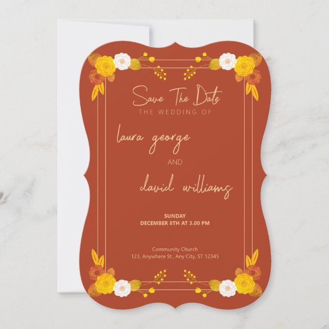 Reserva La Fecha Tema del Boda clásico (Anverso)