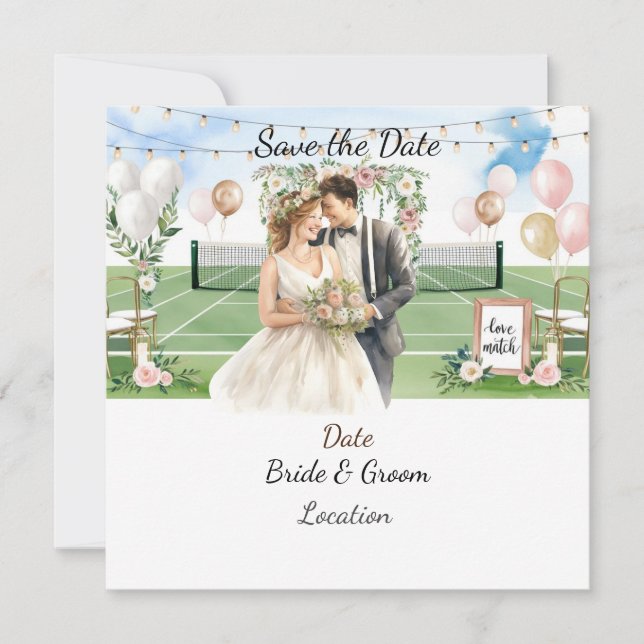 Reserva La Fecha Tenis Salven la fecha para la boda del jugador de  (Anverso)