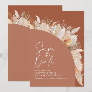 Reserva La Fecha Terracota bohemia moderna pampas césped elegante