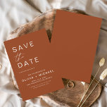Reserva La Fecha Terracota Guardar el guión Minimalista de fecha<br><div class="desc">Boda Boho Terracotta Guardar las tarjetas de fecha Las tarjetas Guardar la fecha contienen una tipografía de escritura cursiva con letras a mano moderna que son elegantes,  simples y modernas para usar después de la minimalista celebración del día de la boda.</div>