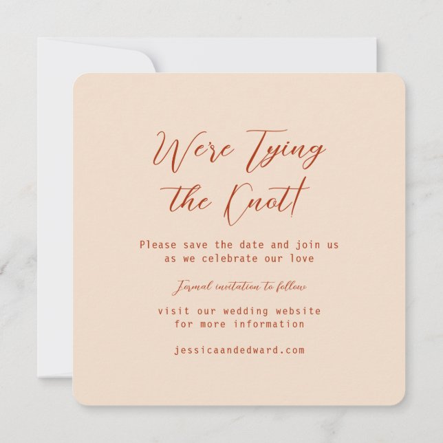 Reserva La Fecha Terracota quemada Naranja y beige Boho ruso modern (Reverso)