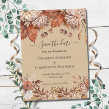 Terracotta Blanco Marrón Floral Elegante Boda Boho