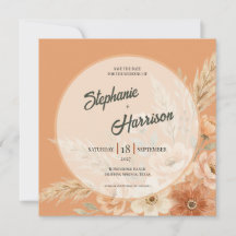 Terracotta Bloom Save the Date