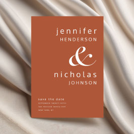 Reserva La Fecha Terracotta Boda de Típografía y Ampersa Moderna